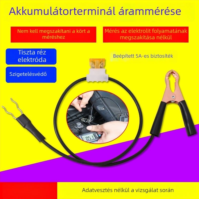 Autóvillamossági szivárgásdetektor akkumulátor terminál tesztklipszssel, súly 0.07