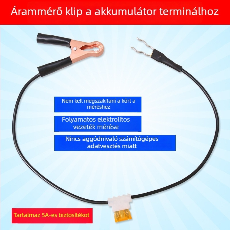 Autóvillamossági szivárgásdetektor akkumulátor terminál tesztklipszssel, súly 0.07