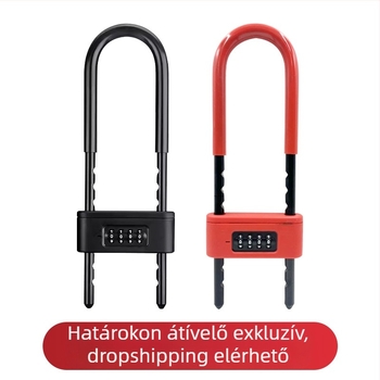 Kódzár üvegajtókhoz - U-alakú zár, vízálló és korrózióálló, anyag: ötvözet + cinkötvözet, egyszerű modell, OEM-kompatibilis, modern minimalista stílus
