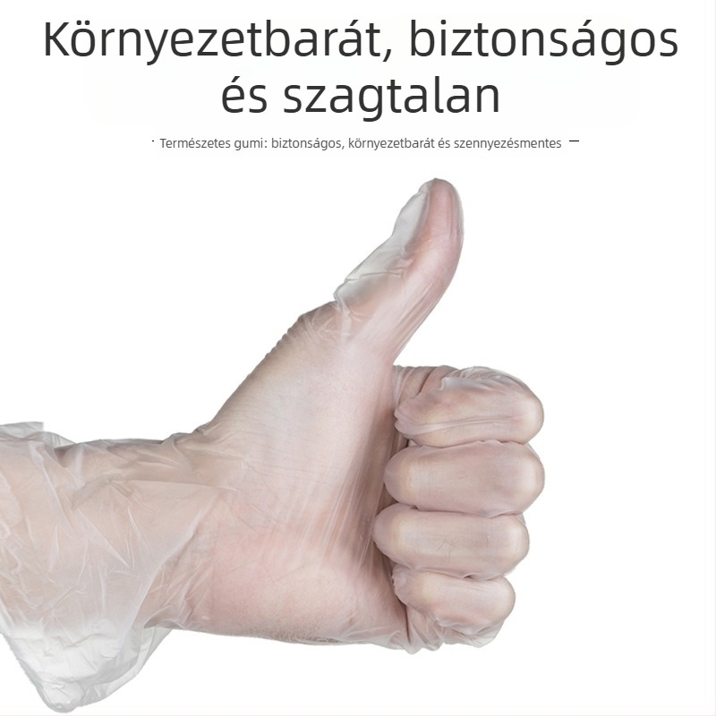 Egyszer használatos PVC kesztyű, pormentes, átlátszó, dobozos csomagolásban, 50 darab, szépségszalon és tetoválási kellékek