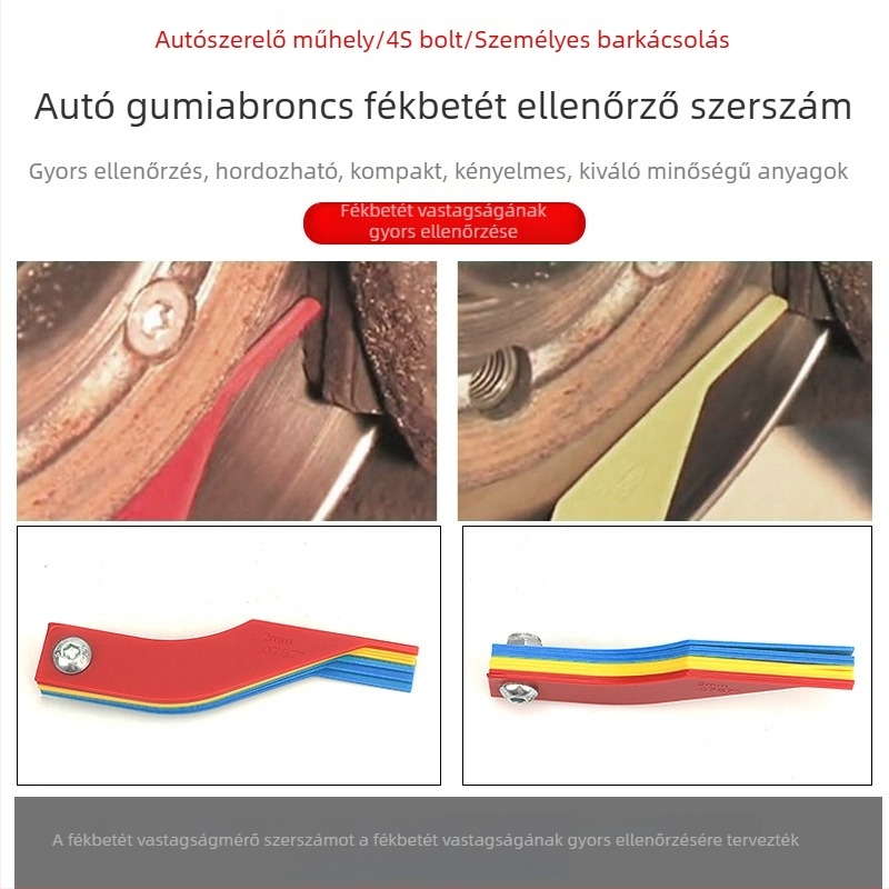 Fékbetét vastagságmérő kopásméréshez