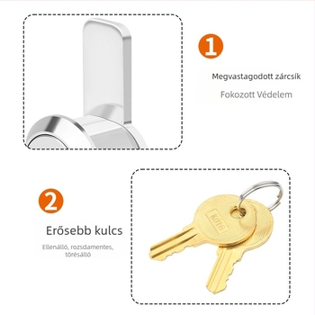 WT cinkötvözetből készült kasszafiók zár, modell K016, alkalmas pénzkazettához