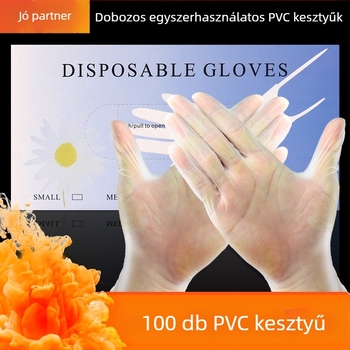 Egyszer használatos PVC kesztyűk – vastagított, pormentes, dobozos kiszerelés, 100 db szépségszalon számára