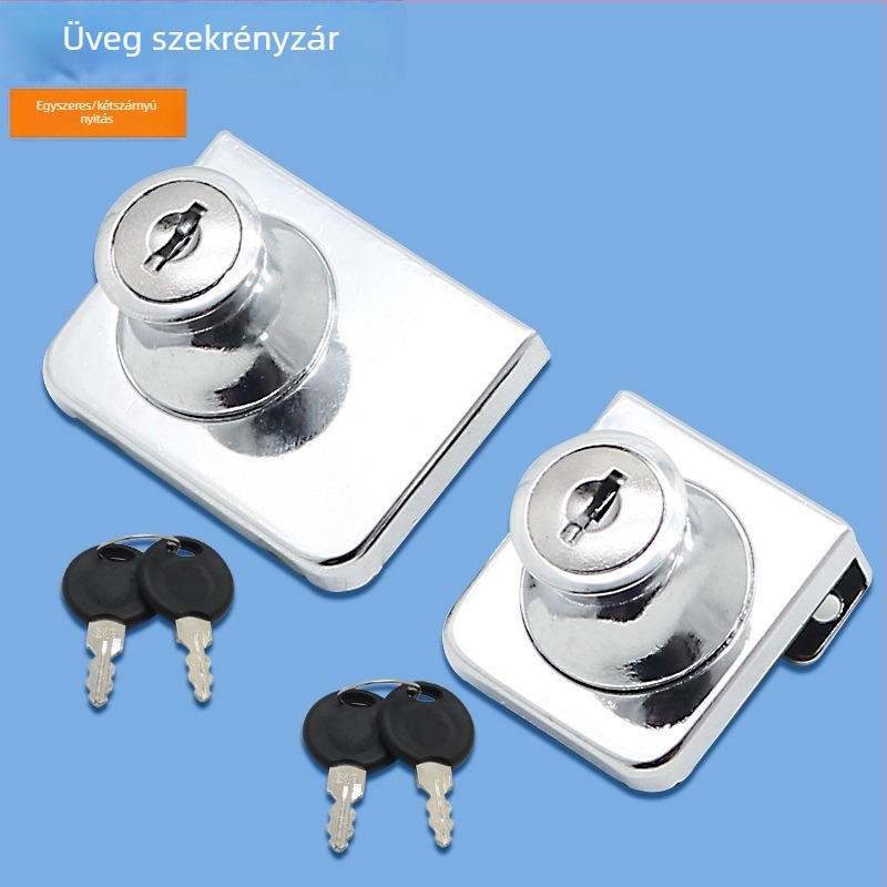 Bedron üvegvitrinához zár, cink ötvözet, modellek 407/409, modern egyszerű stílus