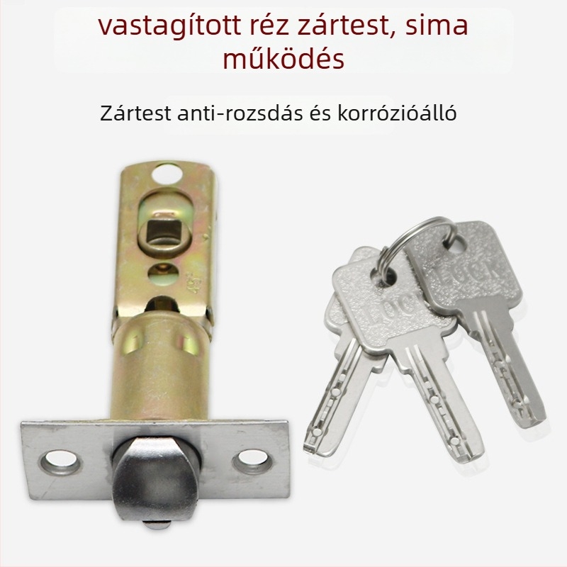Hárompólusú fogantyúzár belső ajtókhoz, alumíniumötvözet, mechanikus zár, modell LF