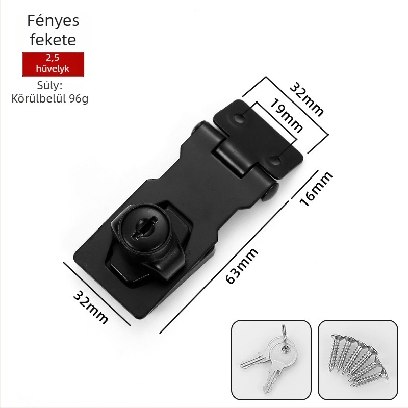 Fiókelzár zárólemez – cinkötvözet, fiókokhoz, irattárolókhoz és fa ajtókhoz, modern letisztult stílus.
