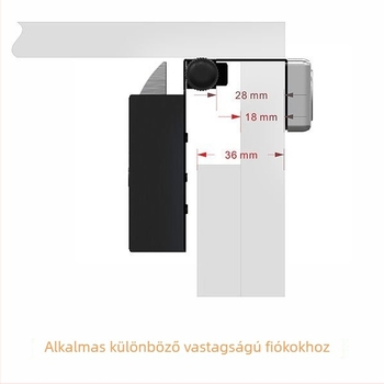 Okos ujjlenyomatos fiókzár – fúrás nélküli kivitel, otthon és irodában, anyag: cinkötvözet + vas + műanyag, modern minimalista stílus