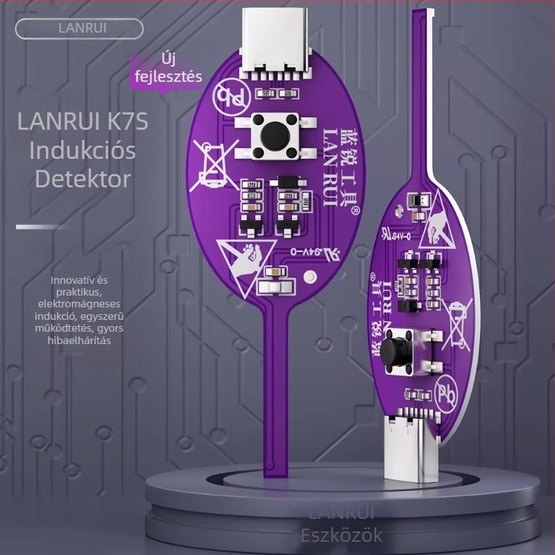 Lan Rui induktivitás-detektor mobiltelefonos alaplap javításához és diagnosztikához; származás Shenzhen, Kína; alkalmazási terület: elektromos eszközök