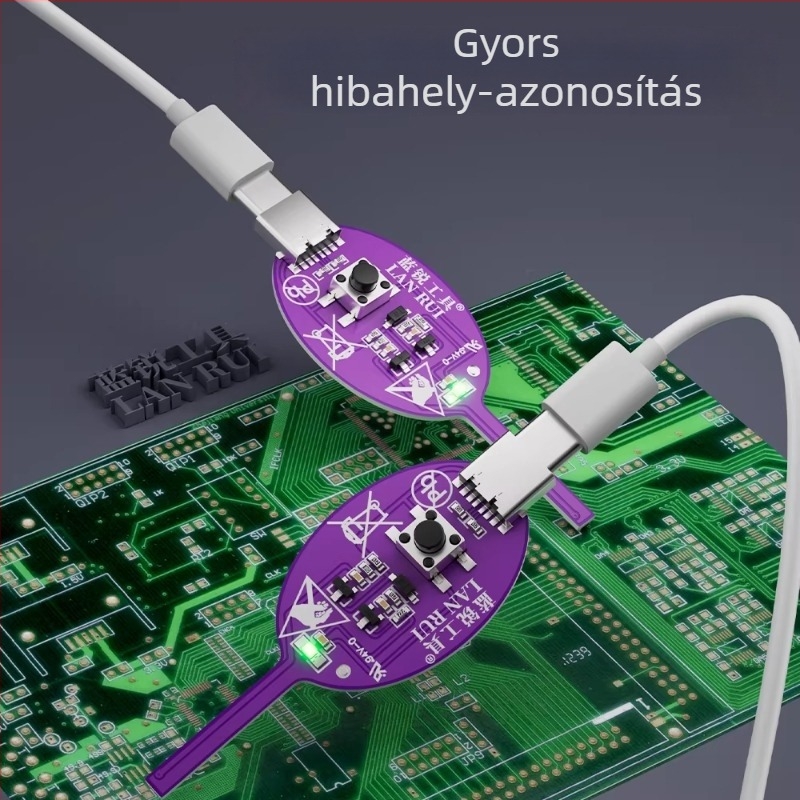 Lan Rui induktivitás-detektor mobiltelefonos alaplap javításához és diagnosztikához; származás Shenzhen, Kína; alkalmazási terület: elektromos eszközök