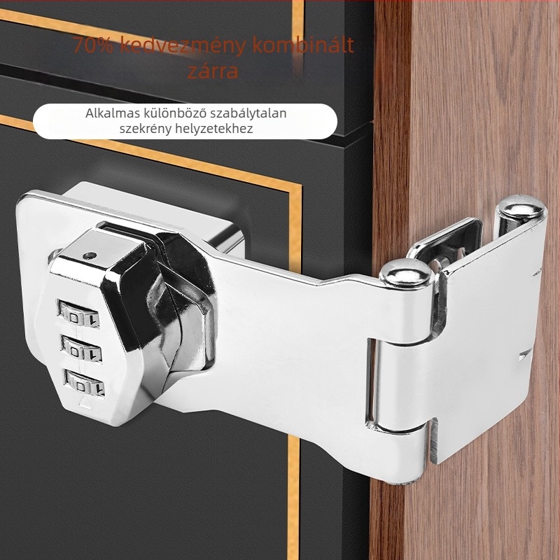 Garderobakulcs zár kódos – Tri-fold password card lock modell, ötvözettest, fiókokhoz, modern minimalista stílus