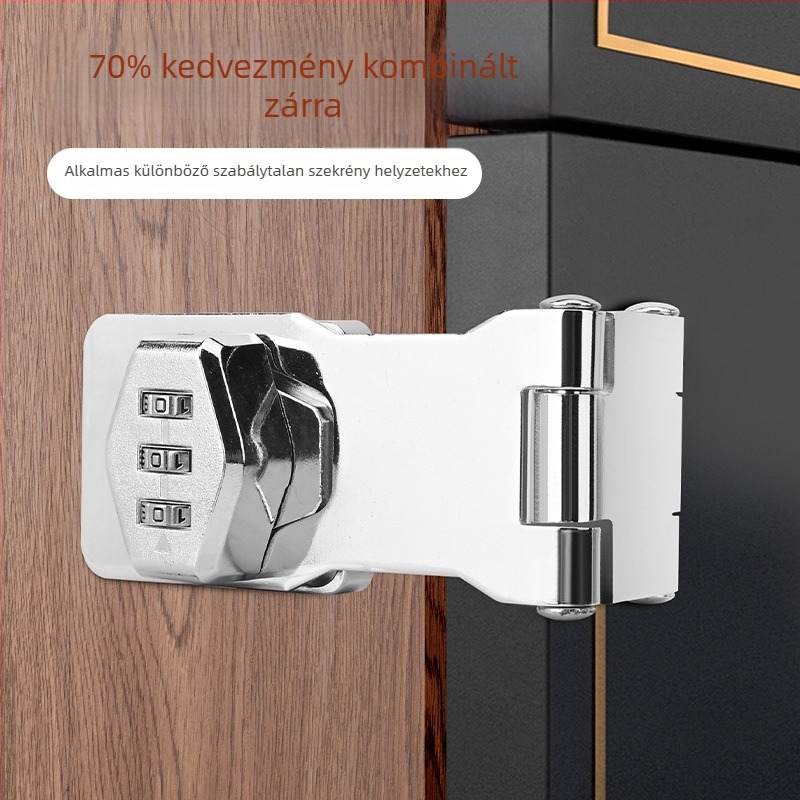 Garderobakulcs zár kódos – Tri-fold password card lock modell, ötvözettest, fiókokhoz, modern minimalista stílus