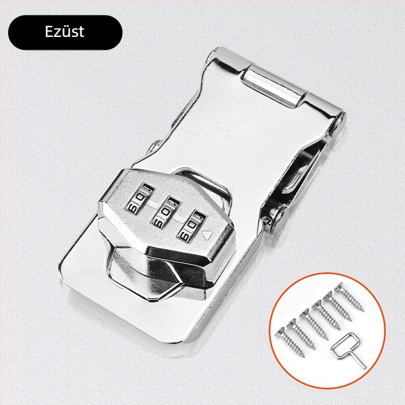 Garderobakulcs zár kódos – Tri-fold password card lock modell, ötvözettest, fiókokhoz, modern minimalista stílus