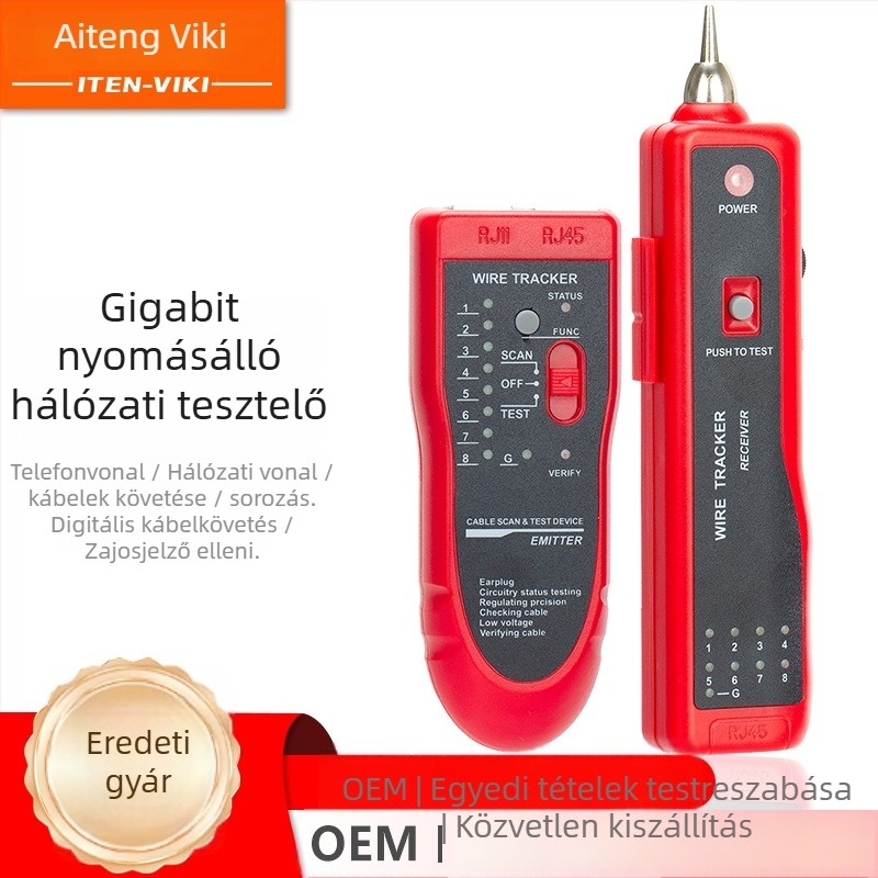 Intelligens digitális vonalellenőrző ITMJ-868, multifunkcionális vonalkereső, POE hálózati teszter, túlmelegedés elleni védelem, interferenciák elleni védelem, OEM elérhető, 1 év garancia.
