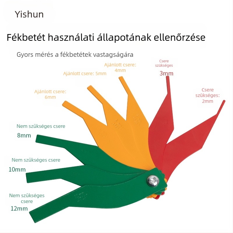 Fékbetét vastagságmérő, Yishun, acél Nr. 45