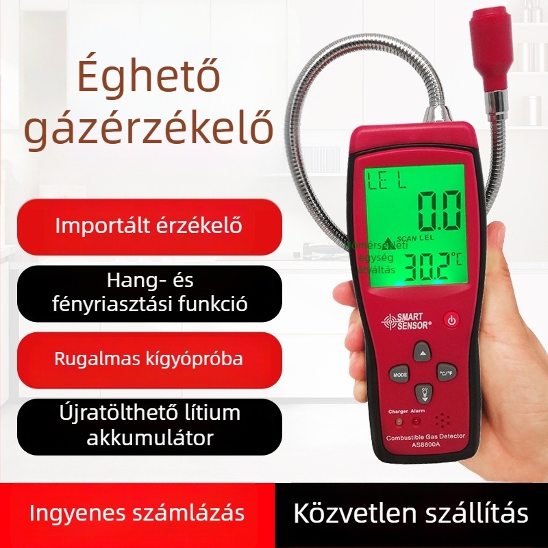 As8800A hordozható gyúlékony gázdetektor metán, etán, propán, bután, benzin, kerozin és folyékony gázok kimutatására
