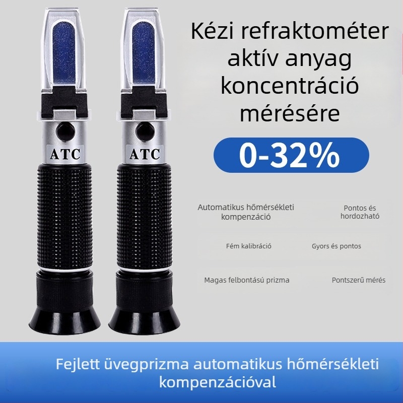 Felületaktív anyagok koncentrációjának refraktométere mosófolyadékokhoz és tusfürdőkhöz