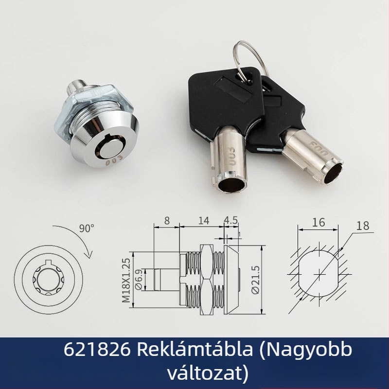BLJ zár reklámdobozok és fénydobozokhoz, cinkötvözet, modell 611829, modern minimál stílus