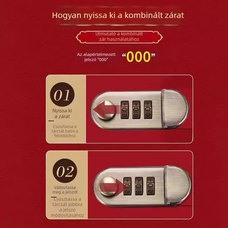 Készpénz-tároló könyv jelszavas zárakkal - Nagy kapacitású, levehető oldalakkal