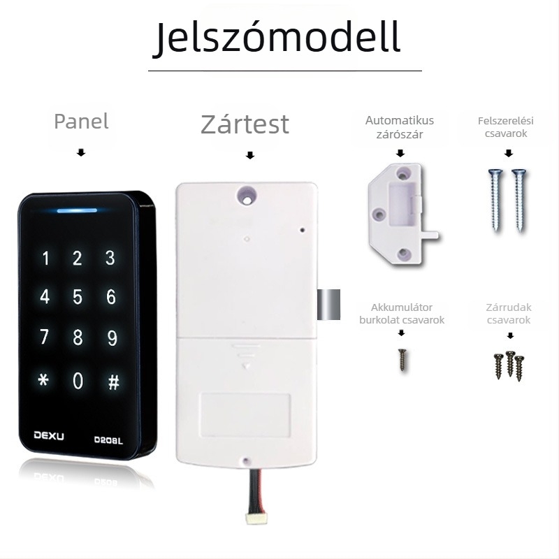 DEXU fitnesz/torna öltöző szekrény fiókokkal és cipőtartóval, elektronikus kódzár; anyagok: műanyag, ABS, cinkötvözet; modell: D208l/D207l; stílus: könnyű luxus