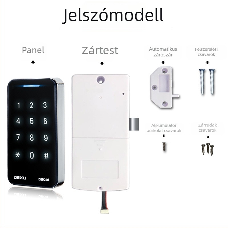 DEXU fitnesz/torna öltöző szekrény fiókokkal és cipőtartóval, elektronikus kódzár; anyagok: műanyag, ABS, cinkötvözet; modell: D208l/D207l; stílus: könnyű luxus