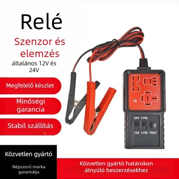 LED autórrelé teszter, 4/5 tűs, 12V-24V, nagy precizitás