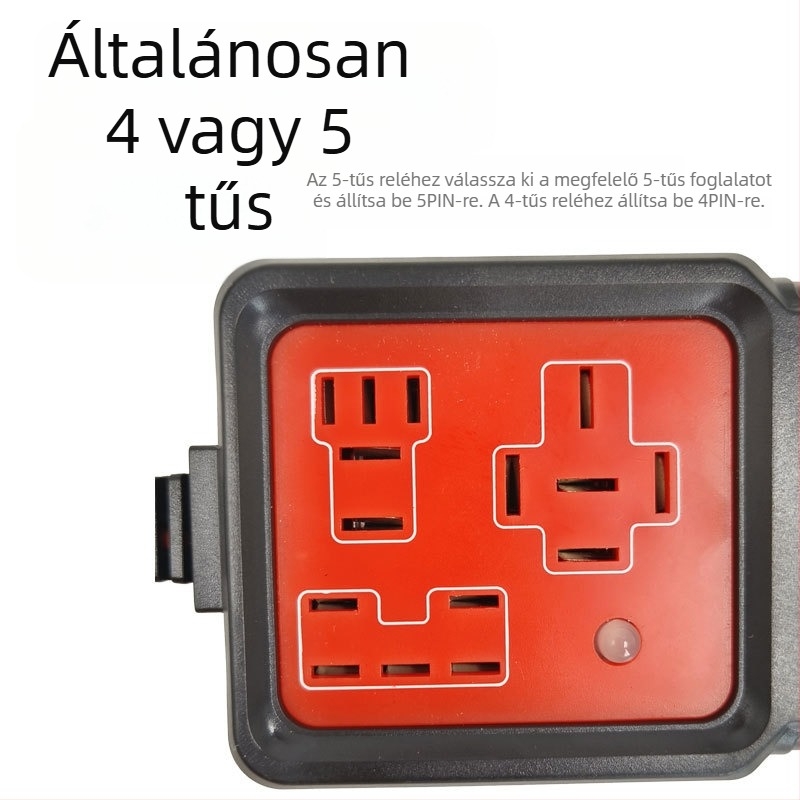 LED autórrelé teszter, 4/5 tűs, 12V-24V, nagy precizitás