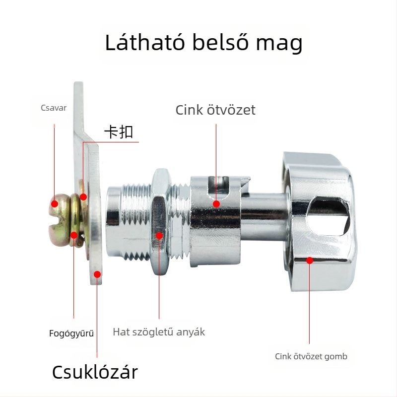 BLJ cinkötvözet szekrényajtó zár (modell 6212A66) fa- és acélszekrényekhez — modern minimalist Dizájn