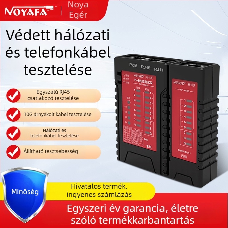 NF-468S hálózati tesztelő eszköz, vonal megszakítás detektálás és POE tápegység