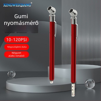 Toll alakú guminyomásmérő, 10–120 PSI, rozsdamentes acélcső és műanyag fej, autókhoz, Xing Wei Qiang