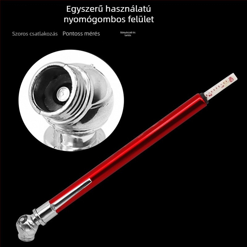 Toll alakú guminyomásmérő, 10–120 PSI, rozsdamentes acélcső és műanyag fej, autókhoz, Xing Wei Qiang