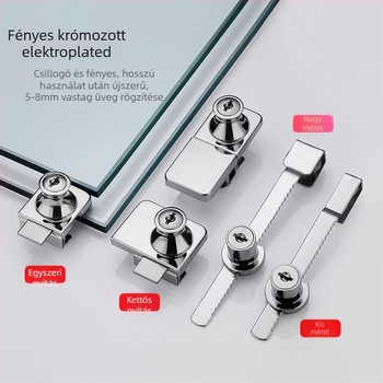 Lyukasztás nélküli zár szekrényajtóra, rozsdamentes acélból, modell XQZ001, modern minimalista dizájn