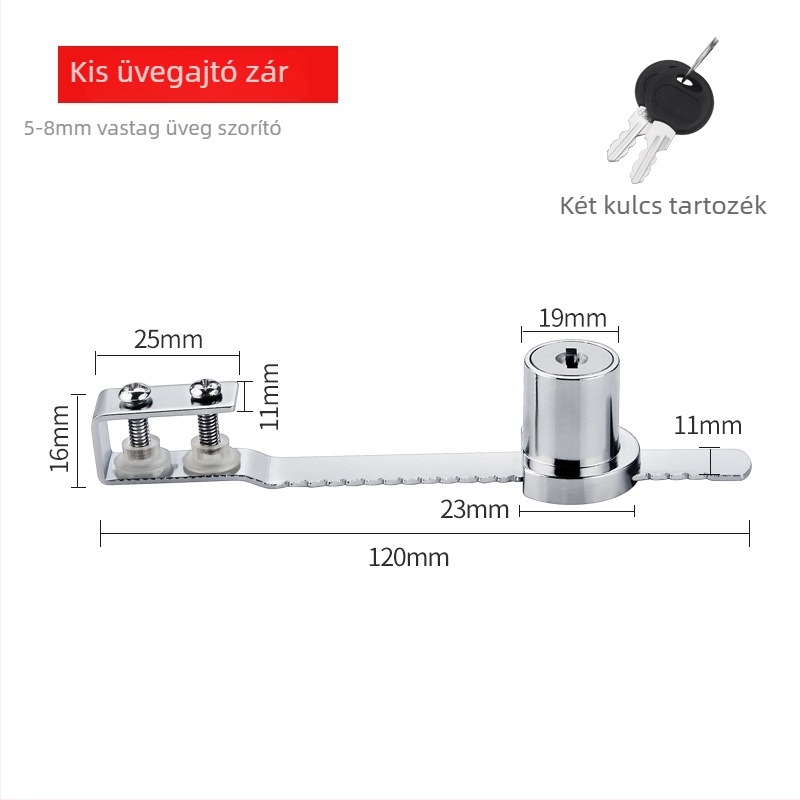 Lyukasztás nélküli zár szekrényajtóra, rozsdamentes acélból, modell XQZ001, modern minimalista dizájn