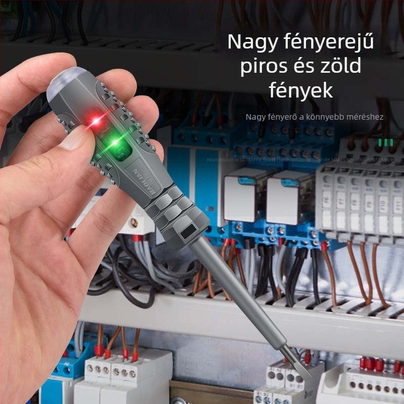 Villanyszerelőknek szóló multifunkciós teszt toll LED kijelzővel és mágneses csavarhúzóval