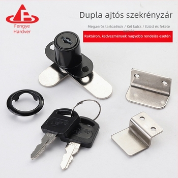 Fengye dupla nyitású szekrényzár, 7-es alakú forgó nyelvvel, cink ötvözet, modellek 208-16/208-19, modern egyszerű stílus