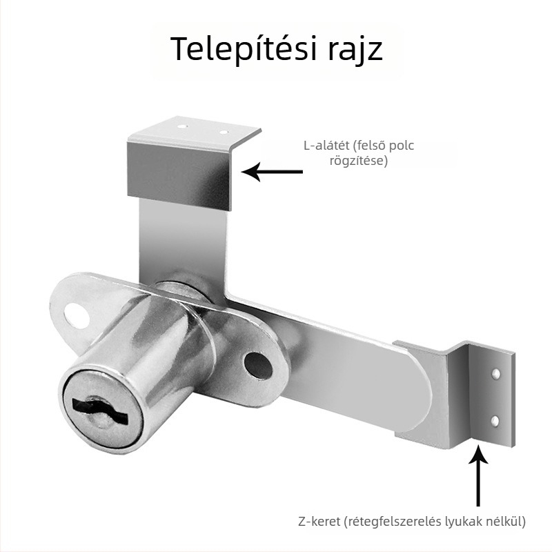 Fengye dupla nyitású szekrényzár, 7-es alakú forgó nyelvvel, cink ötvözet, modellek 208-16/208-19, modern egyszerű stílus