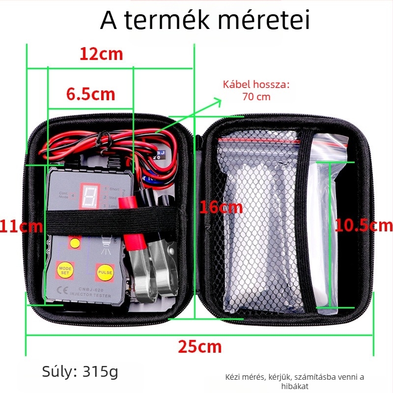 Személyautó üzemanyag-injektor teszter EM620 — ABS anyag, 162 g