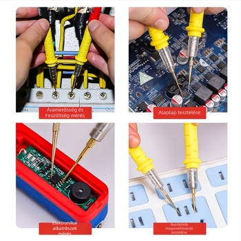Multiméter tesztvezetékek – Márka Zheng tietou; Modell: Multimeter test leads; Anyag: szilikon + aranyozott réz; Cél: tesztvonal; Eredet: Kína