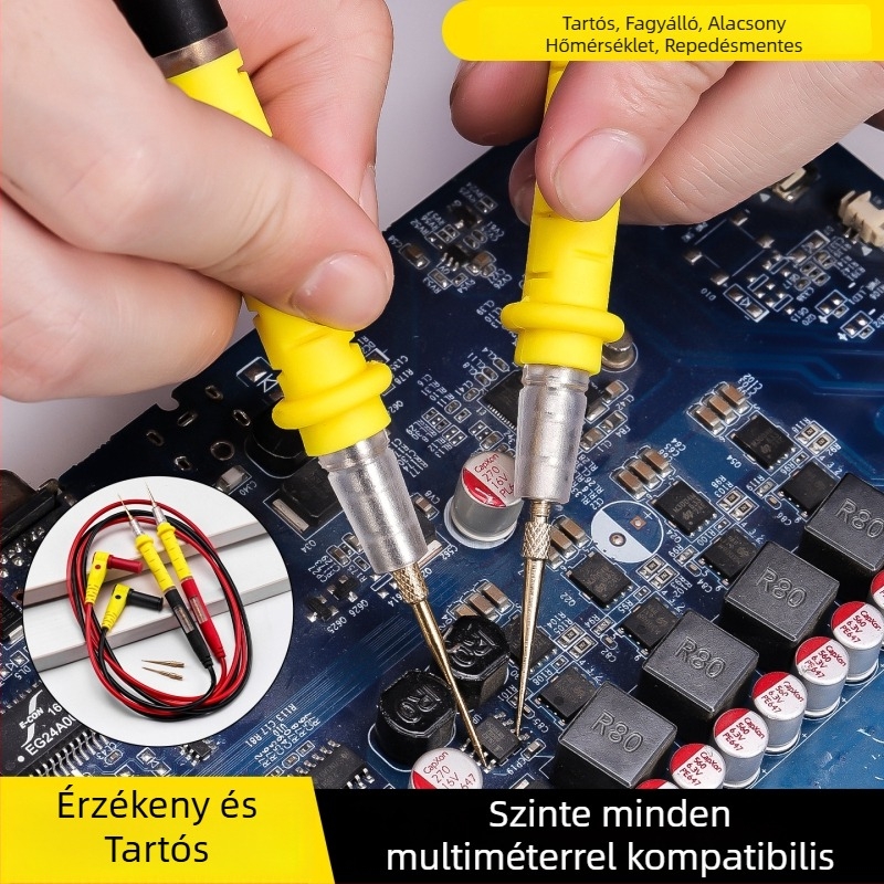 Multiméter tesztvezetékek – Márka Zheng tietou; Modell: Multimeter test leads; Anyag: szilikon + aranyozott réz; Cél: tesztvonal; Eredet: Kína