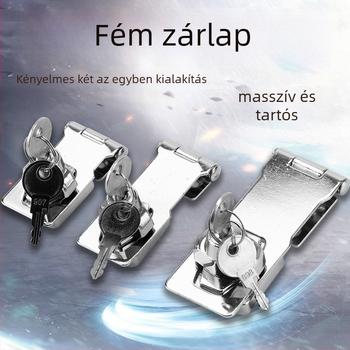 Szekrényajtó és fiók zár, rozsdamentes acél, modell Lock with lock, stílus Light Luxury