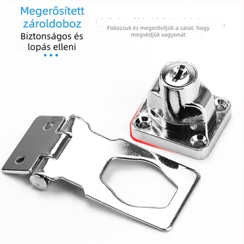 Szekrényajtó és fiók zár, rozsdamentes acél, modell Lock with lock, stílus Light Luxury