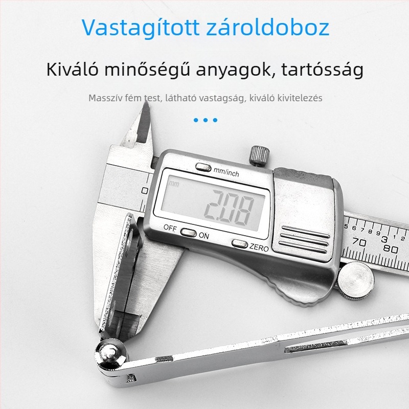 Szekrényajtó és fiók zár, rozsdamentes acél, modell Lock with lock, stílus Light Luxury
