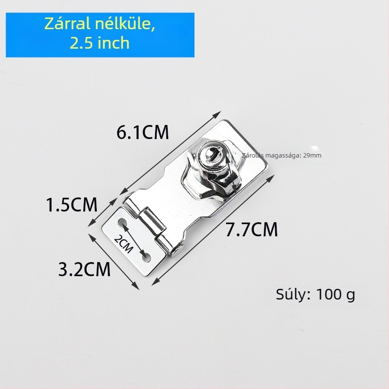 Szekrényajtó és fiók zár, rozsdamentes acél, modell Lock with lock, stílus Light Luxury