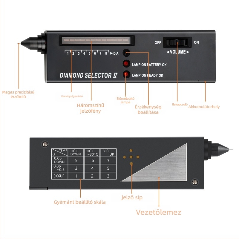 Gyémántdetektor toll jáde keménység teszt és hővezető mérővel ékszerek azonosításához