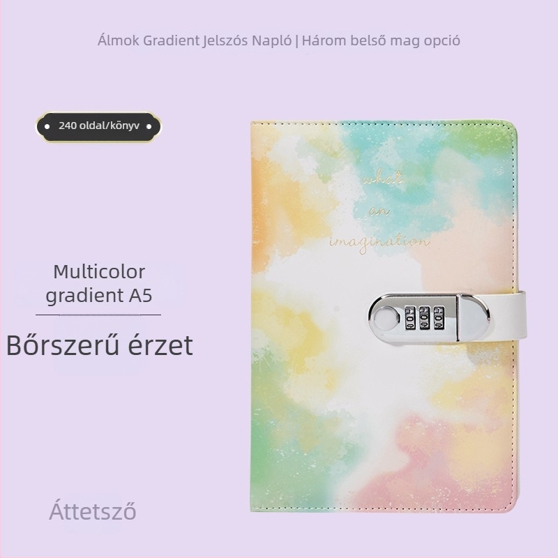 A5 zárható jegyzetfüzet, műbőr borítóval, ragasztott kötés, 80 g/m2 papír, 100 oldal, üzleti iroda stílus