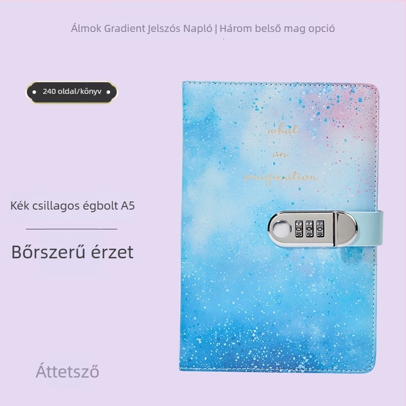 A5 zárható jegyzetfüzet, műbőr borítóval, ragasztott kötés, 80 g/m2 papír, 100 oldal, üzleti iroda stílus