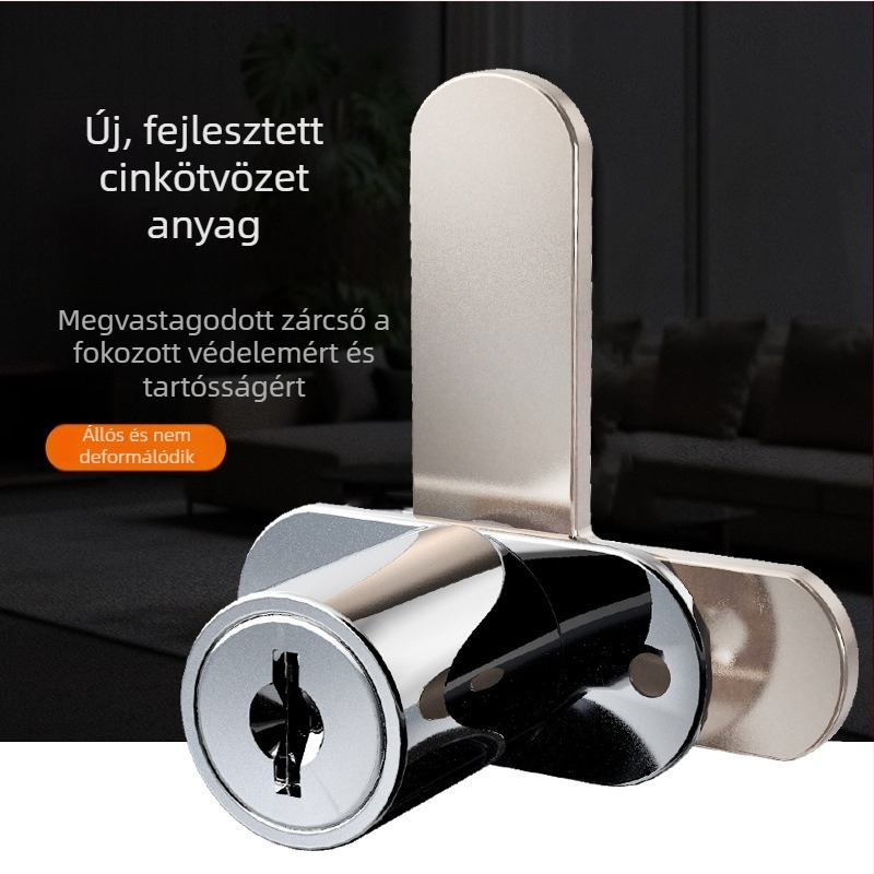 Kétszárnyú szekrényzár, irattároló szekrényhez, modell 208, Janus márka, univerzális típus