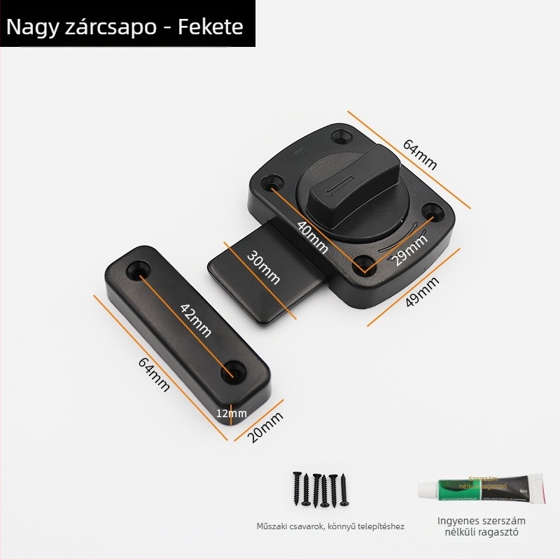 Cinkötvözetes fiók- és ajtózár, modell CX-02, fúrás nélküli szerelés, Lemon Shuo márka