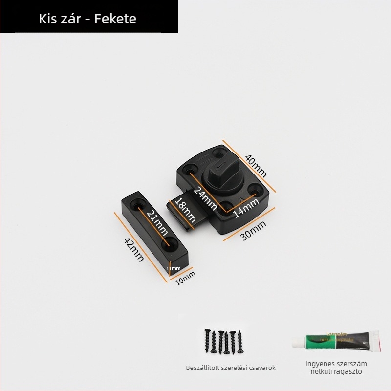 Cinkötvözetes fiók- és ajtózár, modell CX-02, fúrás nélküli szerelés, Lemon Shuo márka