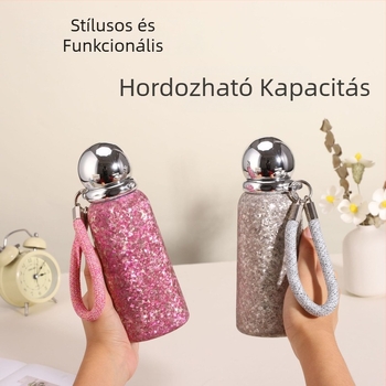 Titánium szigetelt pohár, 6–12 óra hőmérsékletfenntartás, csavaros fedél, hordozható, ajándékcsomagolás