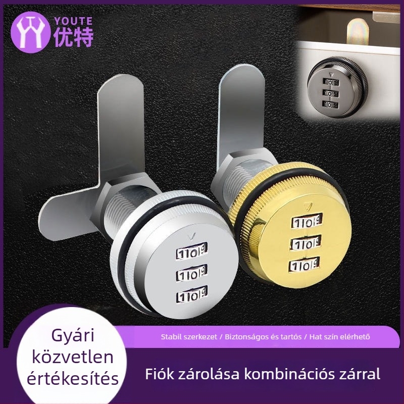 Ute jelszózár szekrényekhez és irodai bútorokhoz — cinkötvözet, modell: Mailbox password lock, stílus modern egyszerű